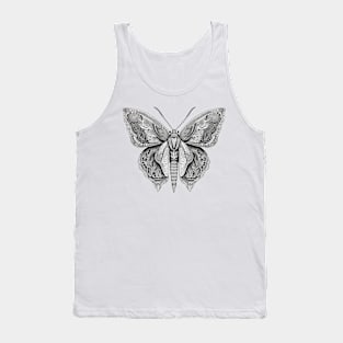 Moth butterfly beautiful intricate black and white design Tank Top